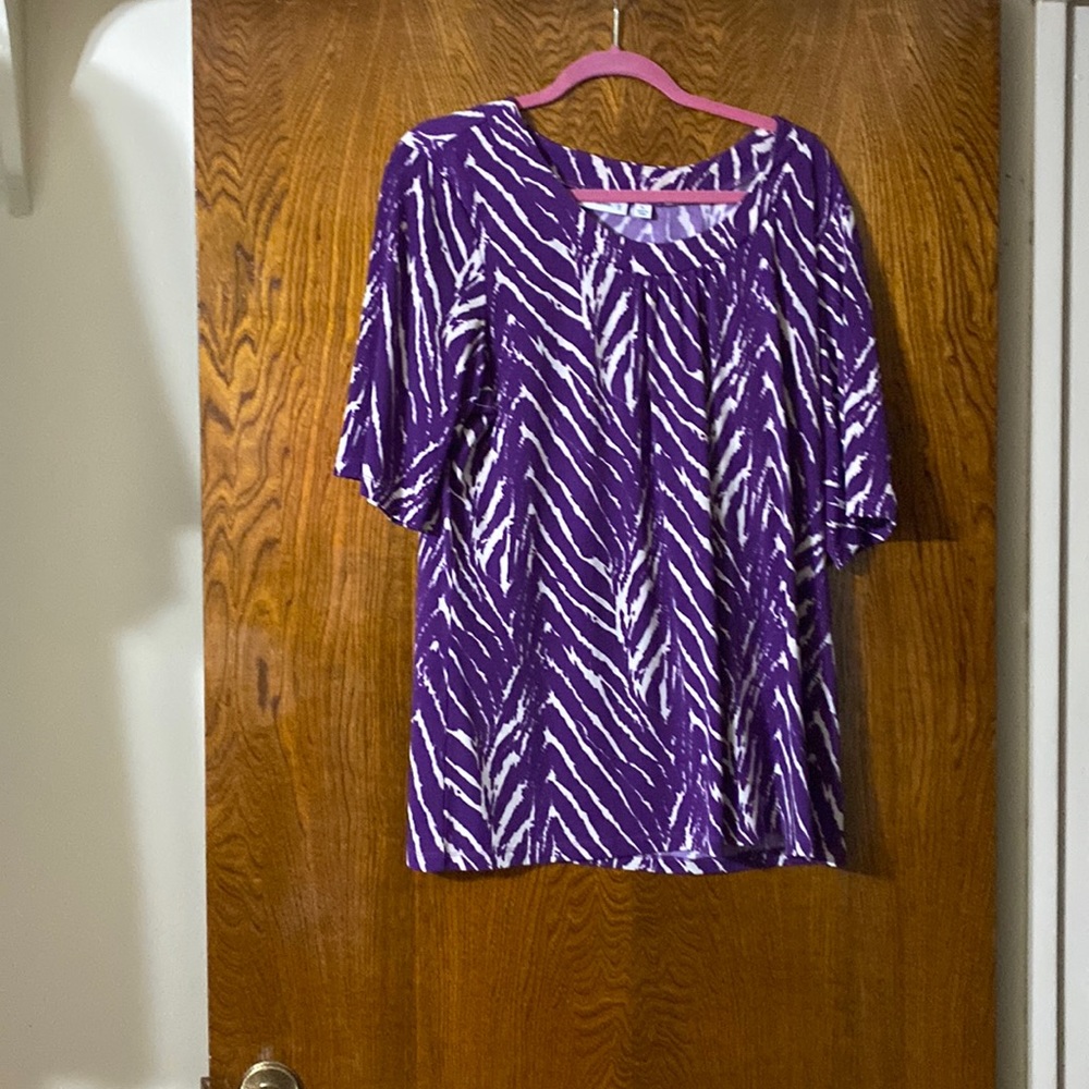 COPY - Susan Graver / top / size Xl / orange and white